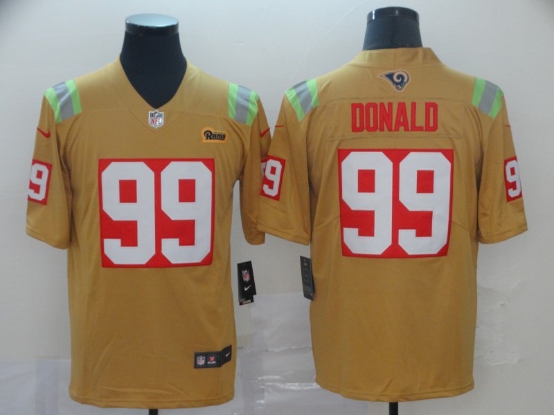 Men's Los Angeles Rams Aaron Donald #99 Yellow City Edition Jersey